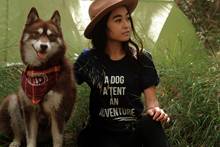 Camiseta con letras A DOG A TENT para Mujer, Tops con estampado de aventura, camisetas informales Harajuku de manga corta con cuello redondo, Ropa para Mujer 2024 - compra barato