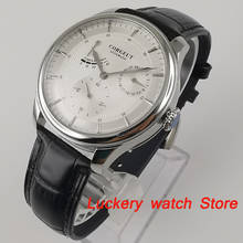 CORGEUT-reloj con esfera blanca para hombre, cronógrafo mecánico automático de lujo, con indicador de fecha y reserva de energía, 40mm 2024 - compra barato