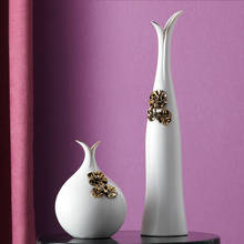 Современная керамическая ваза, имитация цветочного орнамента, украшение для рабочего стола гостиной, крыльца, кофе, ремесло настольные статуэтки 2024 - купить недорого