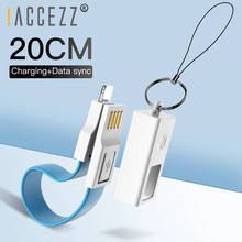 !ACCEZZ For iphone Cable Fast Charging For iphone XR XS MAX X 8 7 6 5 Plus Ipad mini Short USB Cable Keychain Data Sync TPE Cord 2024 - buy cheap