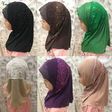 Bufanda de encaje Amira para mujer y Niña musulmana, Hijab envolvente para la cabeza, tapa completa, chal, cuello árabe islámico, sombrero de oración, pañuelo turbante 2024 - compra barato