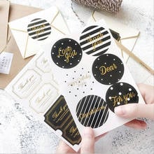 60pcs Golden THANK YOU FOR YOU Stickers DIY Greeting Words Seal Labels Pastry Cake Baking Packaging Gift Adhesive Seal Stickers 2024 - buy cheap