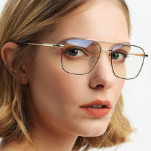 Men Women Chic Metal Big Oversize Square Aviation Glasses Frame Can Fill Myopia Prescription Vintage Decoration Punk Eyeglasses 2024 - buy cheap