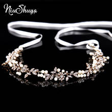 NiuShuya-diademas de cristal para novia, accesorios para el cabello de boda dorados hechos a mano, decoración para el cabello, perlas y diamantes de imitación 2024 - compra barato