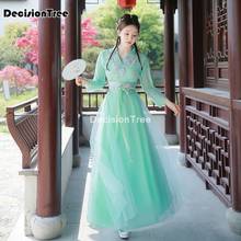 Disfraz de hanfu tradicional asiático para mujer, traje de Hada, conjunto de ropa de danza folclórica china, traje retro de la Reina tang, escenario de cosplay de princesa 2021 2024 - compra barato