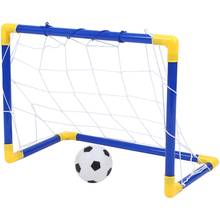 Mini balón de fútbol plegable para interiores, juego de fútbol rojo con barra de portería + bomba, deporte para niños, juego de casa al aire libre, juguete, regalo de cumpleaños, Plástico 2024 - compra barato