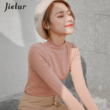 Женская водолазка Jielur, повседневная облегающая футболка с длинными рукавами в стиле Kpop, базовая модель XXL на осень 2024 - купить недорого