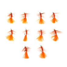 Prettyia-Cabeza de cuentas de cobre, 10 piezas, Buggers, hundimiento de moscas húmedas, naranja 2024 - compra barato