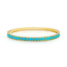 Золотой цвет, трендовые женские ювелирные изделия, внутренний 58-60 мм набор, голубой бирюзовый камень, браслет, модный браслет 2024 - купить недорого