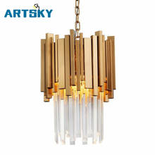 Modern Gold Crystal Pendant Light Restaurant Decorative Lighting for Bedroom Kitchen 2024 - buy cheap
