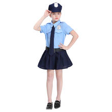 Disfraz de oficial de policía para niñas, disfraz de Halloween para niños, vestido de fiesta de Carnaval 2024 - compra barato