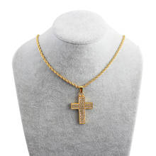 Rope Chains Cross Crystal Pendant Necklace For Mens Women Twisted Chain Gold Punk Stainless Steel Necklaces Fashion Jewelry 2024 - buy cheap