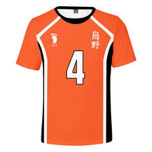 2020 Anime Haikyuu Hinata Shoyo Cosplay Costume 3D T-shirt High School Volleybal Fashion Summer Short Sleeves O-neck Tops 2024 - buy cheap