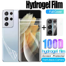 3 em 1 película de hidrogel fosco para samsung galaxy, s21 ultra, s21 s, 21 ultra, proteção para tela e lentes das câmeras traseiras, não é vidro 2024 - compre barato