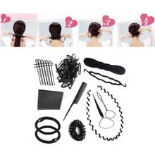 Kit de accesorios de peinado para mujer, horquillas de goma 10 en 1, pinzas para el pelo, juego de herramientas para trenzado 2024 - compra barato