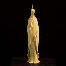 Escultura de madeira zen tao shui, 9/10/16cm, madeira de caixa, cerimônia de chá, buda, decoração de casa 2024 - compre barato