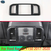 For Ford Raptor F150 2017-2020 Car Accessories Carbon Fiber Style Plated Armrest Box Rear Air Vent Frame Trim Cover 2024 - buy cheap