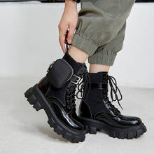SKLFGXZY-Botas de piel auténtica para mujer, zapatos de estilo británico, bolsos laterales, estilo Martin 2024 - compra barato