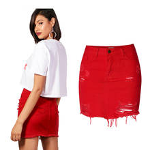 New sexy half-length skirt, hip skirt, adult female high waist denim short skirt, red sexy style, party nightclub essential 2024 - buy cheap