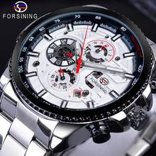 Forsining Men Automatic Watches Date Luminous Hands Calendar Silver Stainless Steel Belt Mechanical Watch 2019 Relogio Masculino 2024 - buy cheap