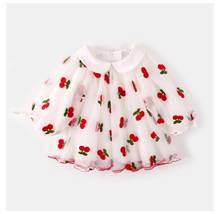 Vestido de princesa con bordado de cerezas para niñas, ropa de fiesta de cumpleaños, Primavera, otoño y verano 2024 - compra barato