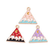 Free Shipping 10pcs 19*20mm Colorful Triangle Alloy Charms Oil Drop DIy Jewelry Findings Ornament Accessories Earring Pendants 2024 - buy cheap