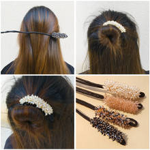 Cuerda elástica de perlas para el pelo para mujer, banda de goma de cristal, coleteros para el pelo, accesorios para el cabello, novedad 2024 - compra barato