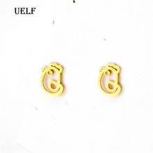 Uelf New Arrival Funny Chicken Stud  Earrings for Women Girl DIY Handmade Creative Unique Stainless Steel Earrings Jewelry 2024 - buy cheap