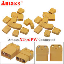 Conector amass xt90pw fêmea masculino, 2 pares, conector, latão, dourado, plug de broca, para rc, bateria de lipo, pcb, conector, peças, brinquedos 2024 - compre barato