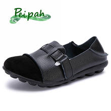 PEIPAH-zapatos Oxford de piel auténtica para mujer, zapatillas planas Retro hechas a mano, informales, sin cordones, 2020 2024 - compra barato