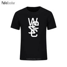 Camisetas estilo wesc de verão, camisetas novas estampadas com letras, skate, manga curta, algodão, hip hop, camiseta 2024 - compre barato