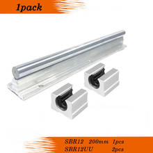 1pcs Sbr12 200mm+2pcs Sbr12uu  shaft 12mm Linear Rail linear bearing supported rails Bearing Blocks For Cnc rounter Parts Guide 2024 - buy cheap
