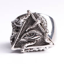 Винтажное кольцо с треугольным глазом осьминог, классическое мужское кольцо, аксессуары, ювелирные изделия для мужчин, вечерние, лучший подарок 2024 - купить недорого