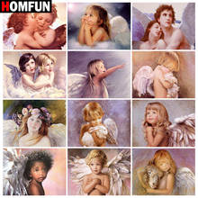 HOMFUN Full Square/Round Drill 5D DIY Diamond Painting "Religious Angel child sky" Embroidery Cross Stitch 5D Home Decor Gift 2024 - buy cheap