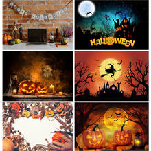 Happy Halloween Photography Backgrounds Castle Gate Ghost Pumpkin Photo Backdrops For Photo Studio Props Decor 20813WSJ-02 2024 - buy cheap