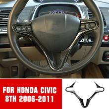 ABS Carbon Fiber Steering Wheel Frame Cover Trim Frame For Honda Civic 2006-2010 2011 Car Accesories Interior 2024 - buy cheap