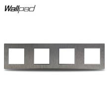 Wallpad S6 DIY Quadrup 4 способа черный Панель Матовый ПК для настенная розетка с выключателем накладка под алюминий свободное сочетание, 344*86 мм 2024 - купить недорого