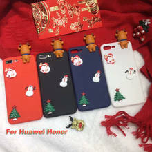 Funda suave de Papá Noel para Huawei Honor V20 V10 V9 Magic 2 Note 10 Play Lite P, carcasa inteligente de Color caramelo, muñeco de alce 3D, Feliz Navidad 2024 - compra barato