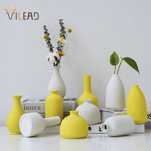 VILEAD Nordic Ceramic Vase Simple Plain Plant Pot Home Decor White Flower Arrangement Dried Art Vase Desktop Decoration Crafts 2024 - buy cheap