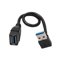 USB 3,0 правый угол 90 градусов удлинитель Кабель адаптер «Папа-мама» шнур, 20 см 2022 - купить недорого