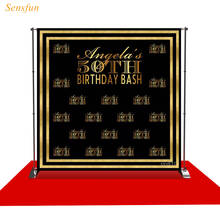 LEVOO photographic background golden frame 50th luxury Honorable backdrop photo shoot photocall photobooth prop custom 2024 - buy cheap