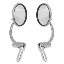 2 Pcs Universal Chrome Round Rearview Mirrors Bar End Side Mirrors for Motorcycle Chopper Scooter Cafe Racer Accessories 2024 - buy cheap