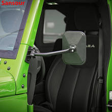 Sansour зеркальная Крышка для Jeep Wrangler 1987 + Автомобильное зеркало заднего вида Регулировка слепого пятна для Jeep Wrangler YJ TJ JK JL 2007-2019 2024 - купить недорого