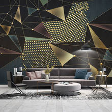Пользовательские фото современный минималистский роскошный 3D геометрический узор гостиная диван ТВ фон настенная живопись спальня обои фрески 2024 - купить недорого