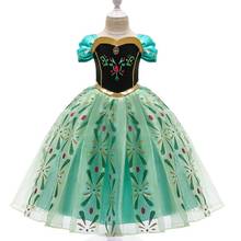 Meninas crianças vestido princesa festa nobre vestido crianças bebê glitter impressão elegante vestido crianças roupas 2024 - compre barato