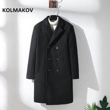 2021 outono inverno duplo breasted casaco moda masculina casual trench coat masculino de alta qualidade lã casacos clássicos 2024 - compre barato
