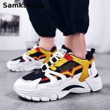 Size 39-44 Mens Sneakers Spring Autumn Male Mesh Vulcanize Shoes Lace-Up Mixed Color Breathable Letter Print Outdoor Zapatos Y31 2024 - buy cheap