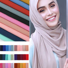 75*175cm muslim bubble chiffon hijab scarf for women femme musulman plain shawls and wraps islamic headscarf malaysia hijab 2024 - buy cheap