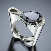 FDLK гламур ювелирные изделия модное черное циркониевое женское кольцо аксессуары для вечевечерние обручальное кольцо подарок для влюбленных 2024 - купить недорого