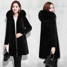 Elegant Faux Fur Long Coat Women with hood 2019 Autumn Winter Warm Soft Zipper Fur Jacket Female Overcoat Pocket Casual Outwear 2024 - buy cheap
